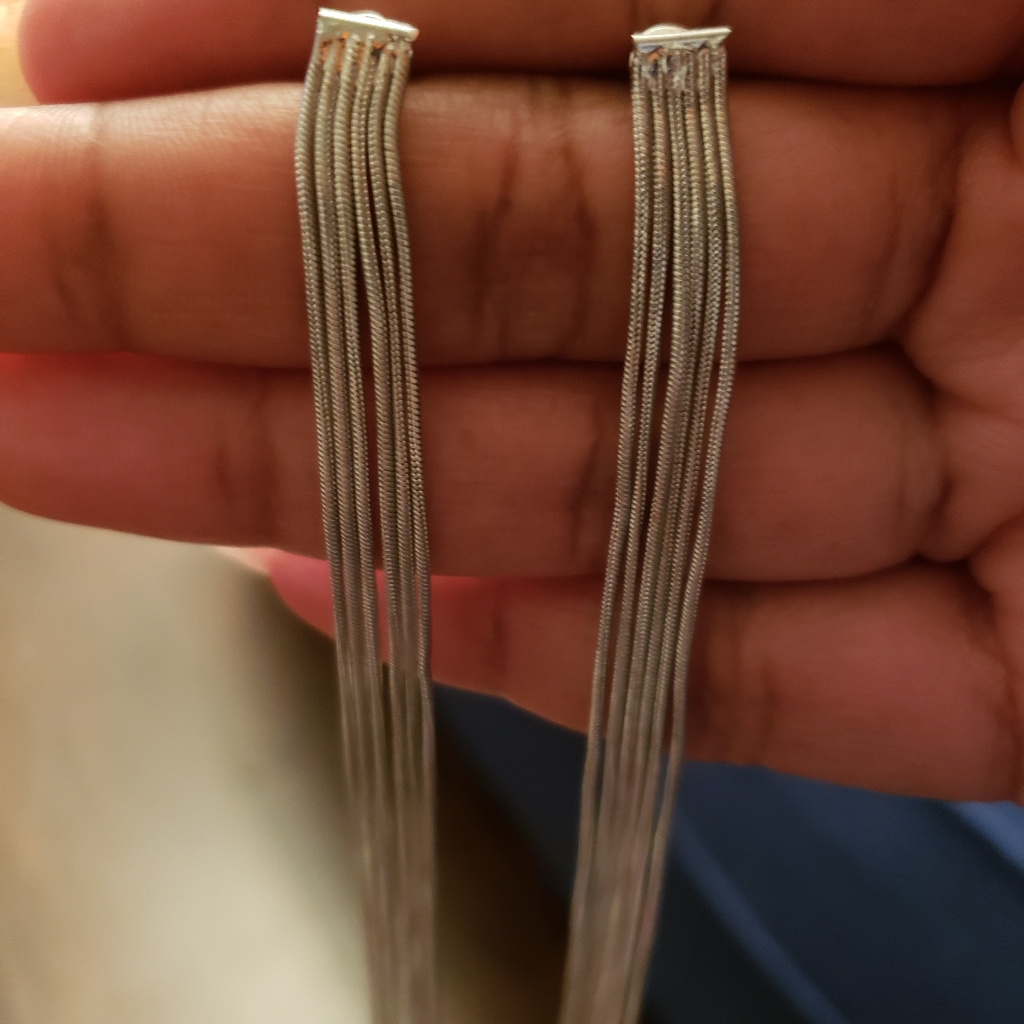 Silver Multi-String Earrings